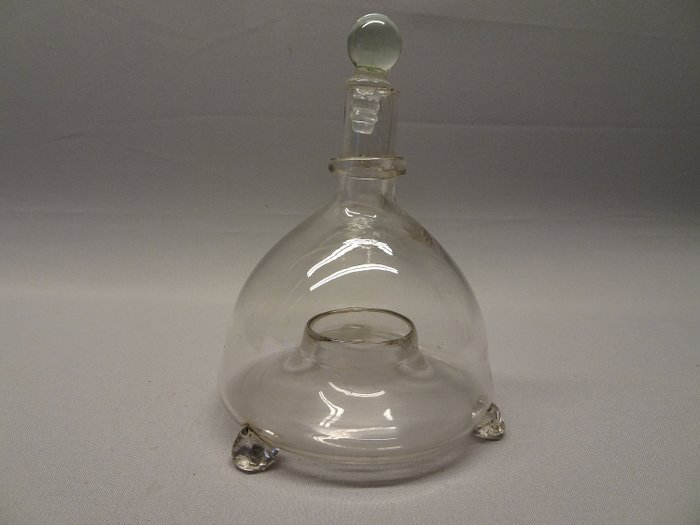 Fliegenfängerflasche - antiker konischer mundgeblasener Fliegenfänger - selten, - Glas
