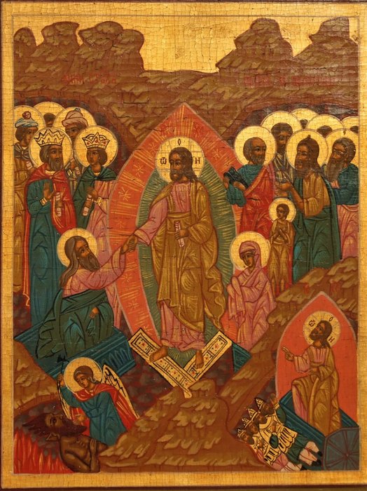 ICONO ORTODOXO RUSO "La resurrección de Cristo", pintado a - Catawiki