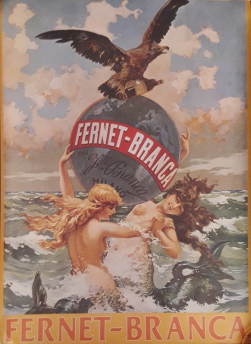 Fratelli Branca Milano  - Fernet Branca  - Cartaz original dos anos 60 (1) - Arte nova - Papel
