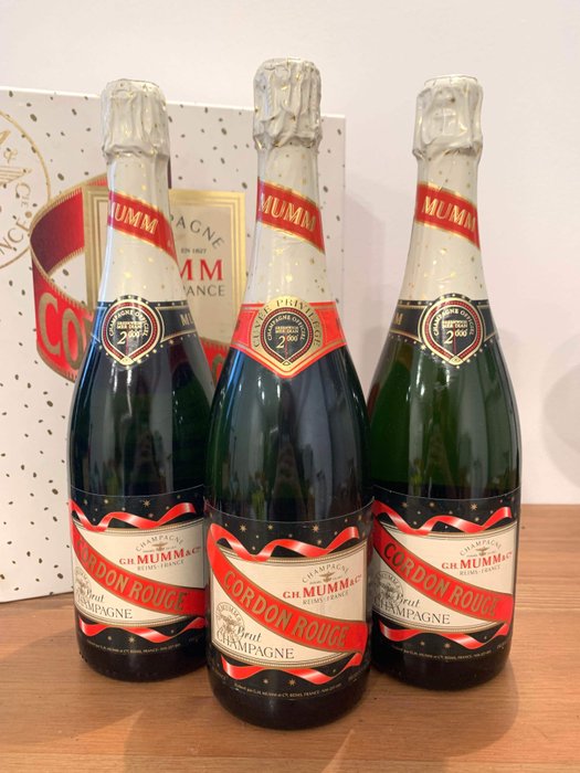 G.H. Mumm, Cordon Rouge Officiel Greenwich Meridian 2000 - Champagne - 3 Garrafas (0,75 L)