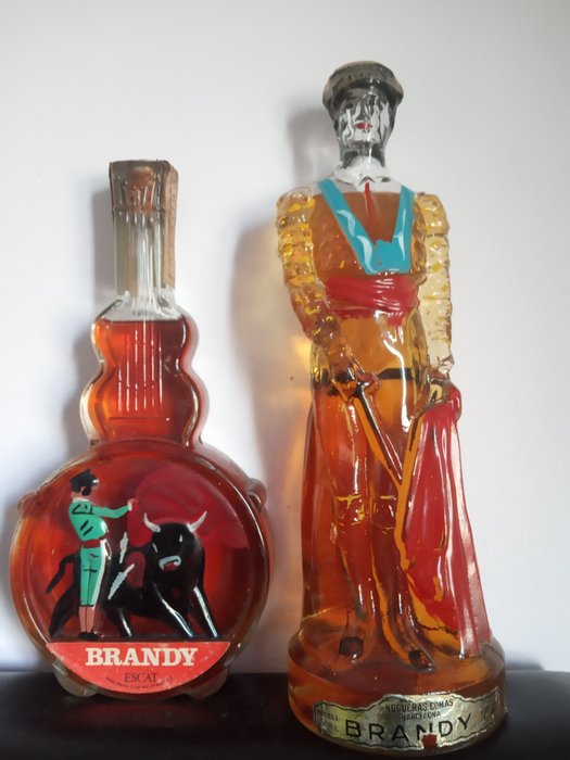 Escat & Nogueras comas - Brandy Escat & Nogueras Comas - b. Années 1960, Années 1970 - 0,75 Litre, 0.7 Litres - 2 bouteilles