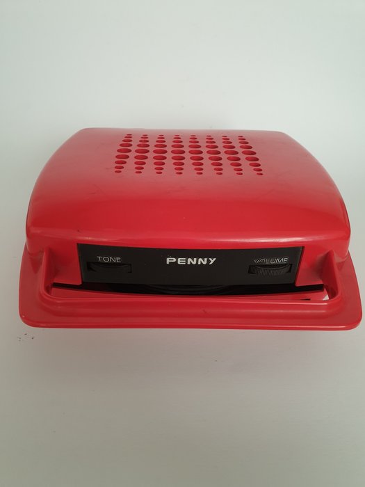 Orange / Red Car Record Player - Penny by Lansay - 1960