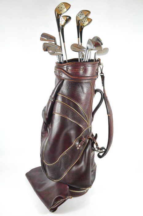 Vintage Golf set with Tufhorse bag & 15 MacGregor clubs 1950's - Leather