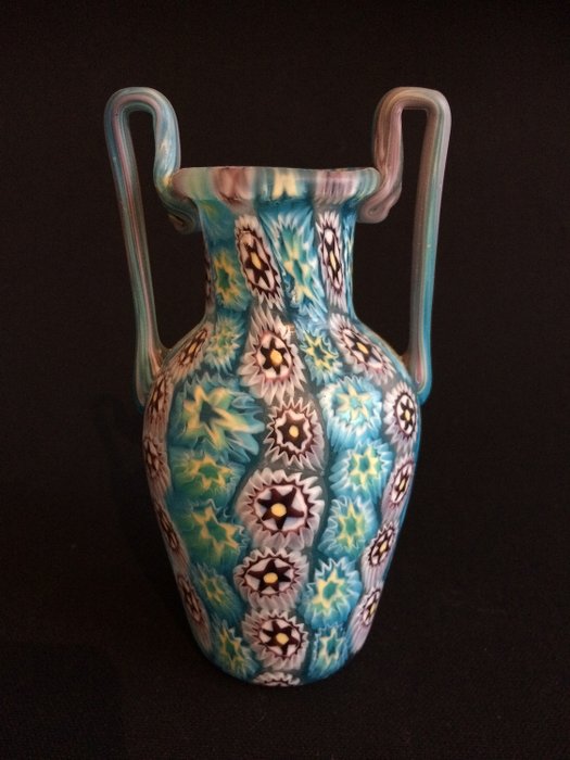 Fratelli Toso - Murano - Millefiori玻璃花瓶 - 大约1900年 - 玻璃