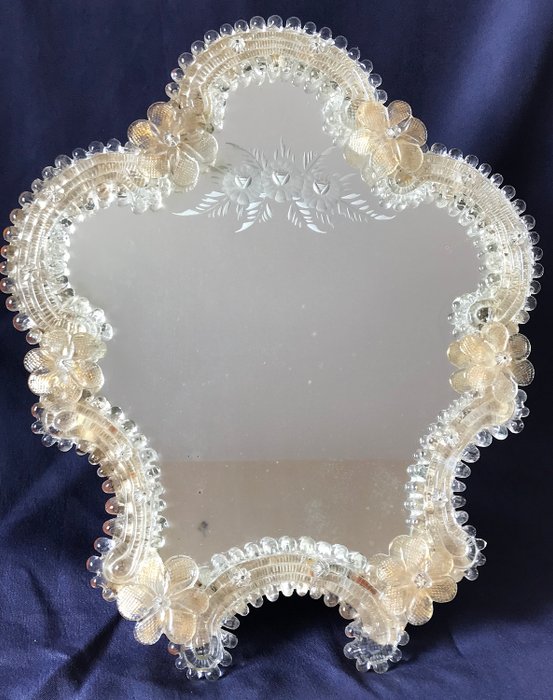 Muranoglas-Tischspiegel im Antikstil (40 cm)