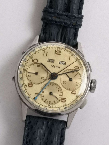 Wyler Vetta -  rare vintage Valjoux 72C triple calendar chronograph - Férfi - 1950-1959