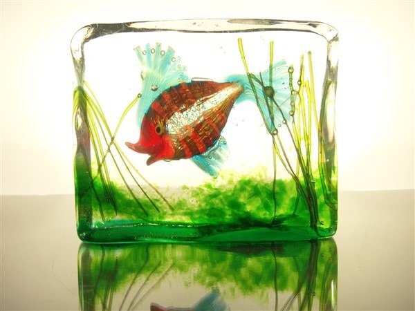 Murano - aquarium block Gino Cenedese (attr) - Glass