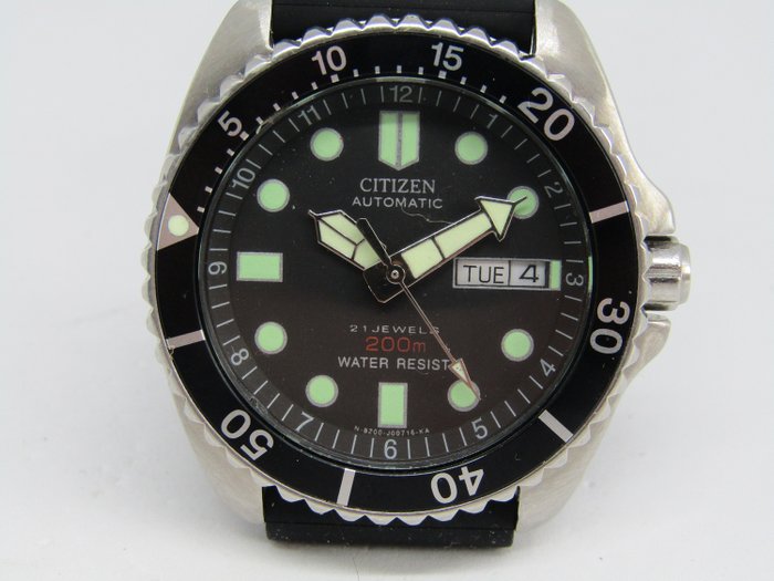 Citizen - Scuba Diver Water Resistant 20OM GN-4-S - 1993 model no. 4 824164 Y - Heren - 1990-1999