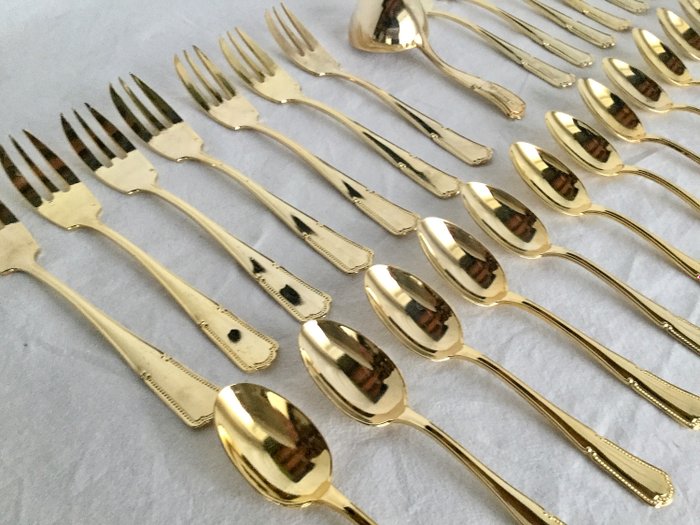 “PRIVILÈGE” 29-piece cutlery set - Elegant model, 14 dessert forks, 14 coffee spoons and a sugar scoop