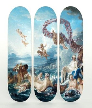 François Boucher (after) - The Triumph of Venus Triptych Skateboard