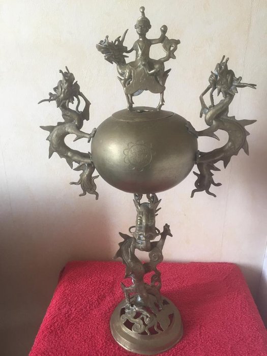 Indochina, Vietnam, Grand Brûle-Parfum (1) - Bronze - Dragon - Indochina - Ende des 19. Jahrhunderts