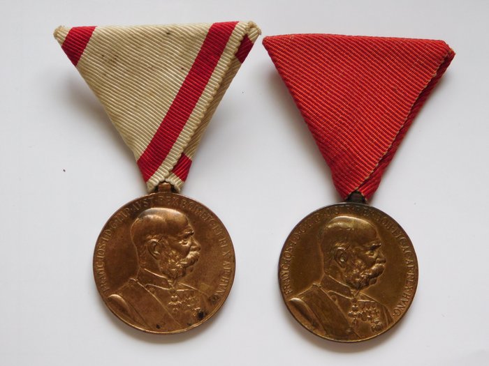 Austria - Ungaria - Civilă și militară - 2 medalii "Signum Memoriae 1848 - 1898" - 1898