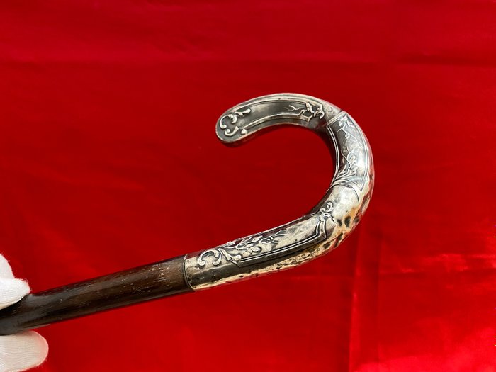 银色手柄手杖 - 银 - 20世纪上半叶
