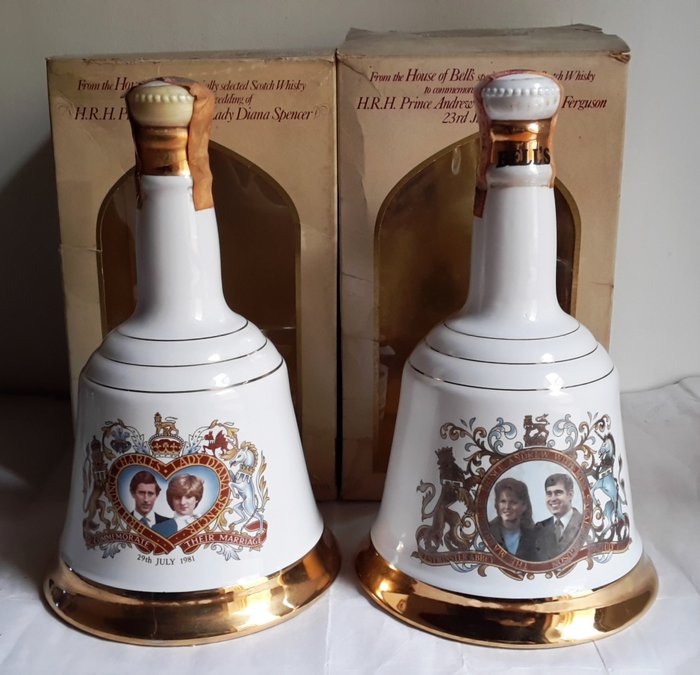 Bell's Royal Wedding Charles & Diana - Marriage of Prince Andrew & Miss Sarah Ferguson - b. anii `80 - 75 cl - 2 sticle