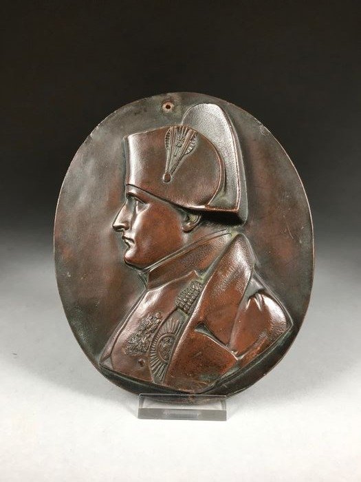 David d'Angers（1788-1856）-拿破崙的匾 - 青銅色 - 19世紀
