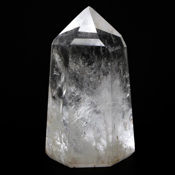 超透明石英头 - 水晶点 - 高度: 120 mm - 宽度: 70 mm- 653 g