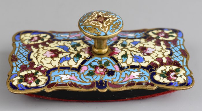 Blotter - Napoleon III - Bronze cloisonné enamels - 19th century