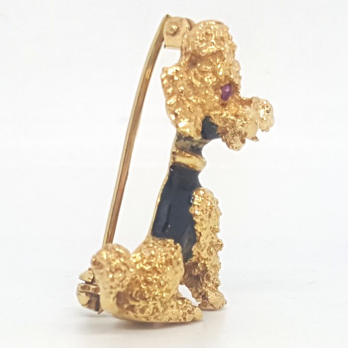 Image 2 of 18 kt. Yellow gold - Brooch - 0.03 ct Ruby