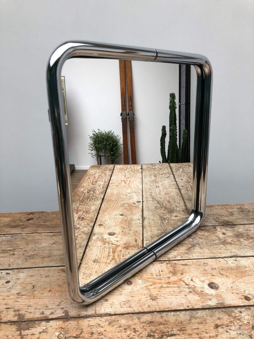 Specchio con cornice tubolare - Acciaio, Vetro