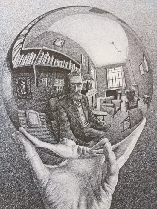 M.C. Escher - Zelfportret in bol