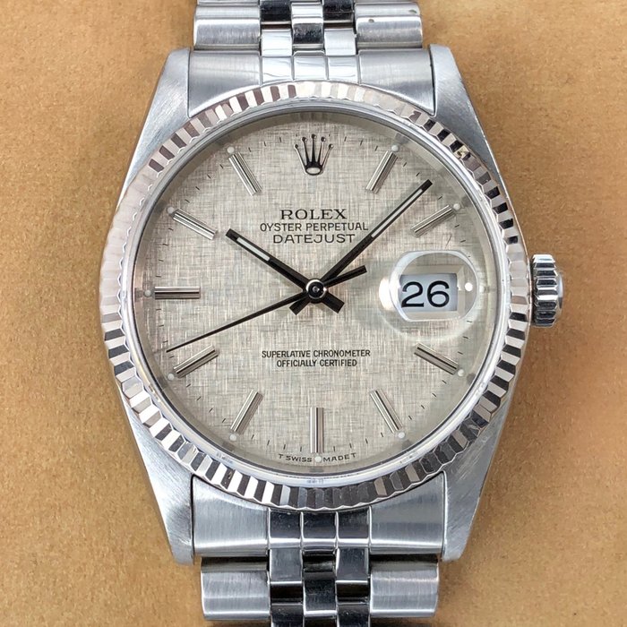 Rolex - Datejust Linen Dial - 16234 - Men - 1990-1999