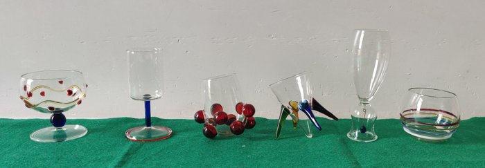 Massimo Lunardon - Cocktailset für 6 Personen (6) - Zeitgenössisch - Glas (Buntglas)