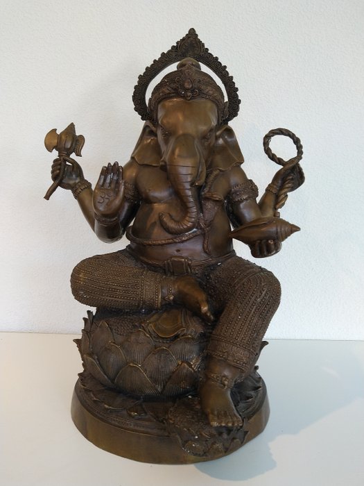 Beeld - Brons - Ganesha - Bronzen Ganesha - India - Tweede helft 20e eeuw