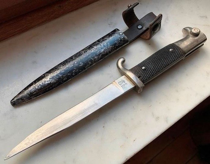 Alemania - WKC Stahl- und Metallwarenfabrik - "Eagle head" - Original bowie blade - Bayoneta, Cuchillo de lucha