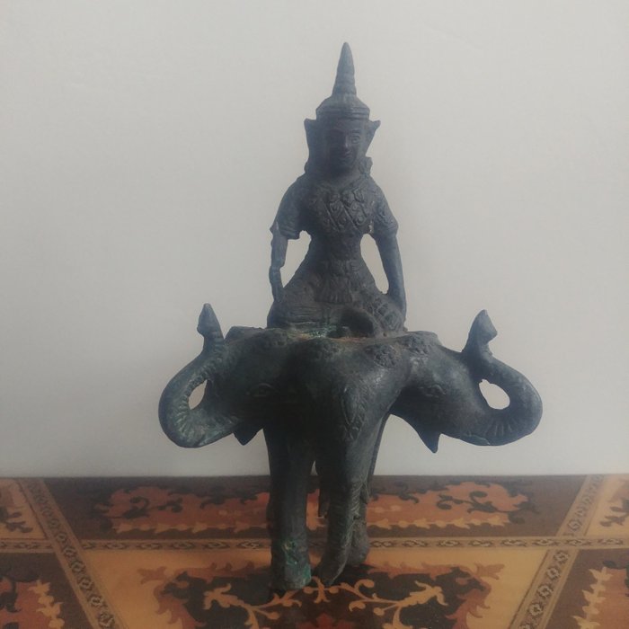 3 fejű elefánt. - Bronz - Erawan - Thaiföld - Late 20th century