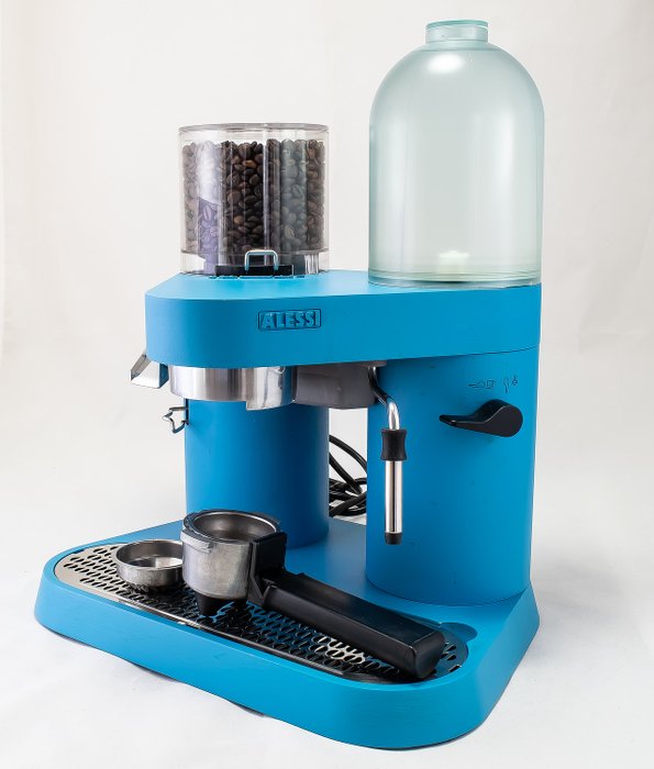 Richard Sapper - Alessi - Espressomaskin med kvarn - Coban RS 04 - Sonderedition "Aqua blue"