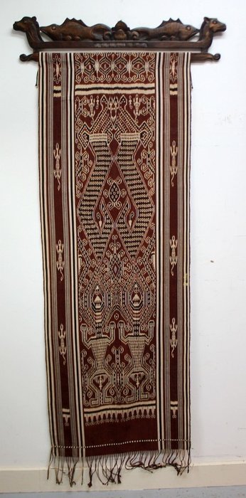 Batik wall hanging - Cotton, Wood - Indonesia 