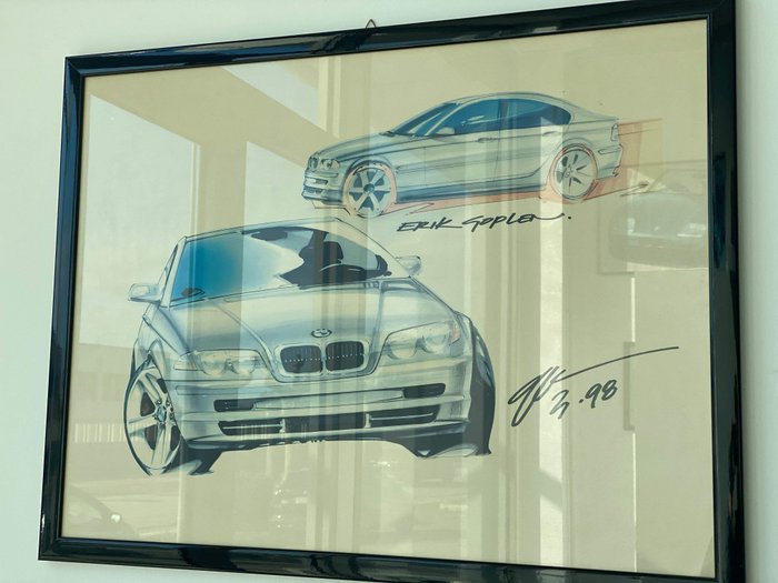 originele en genummerde tekening - original and numbered drawing by Erik Goplen, Exterior Designer BMW Group  - BMW