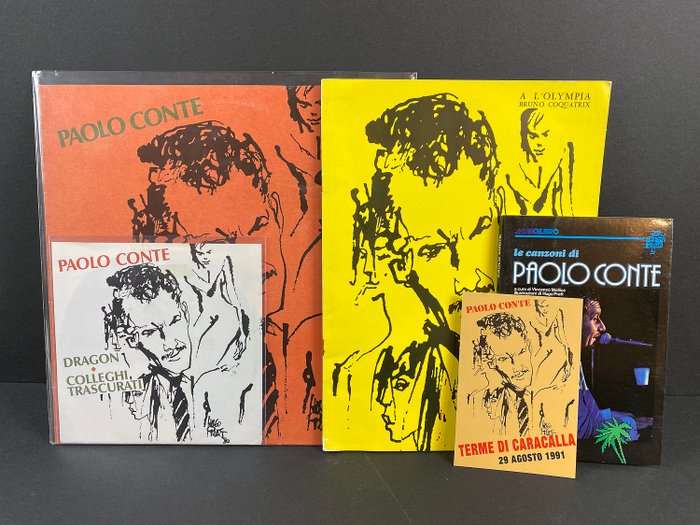 Hugo Pratt - lotto "Paolo Conte": vol. + card + catalogo + 45 giri + LP - Eerste druk