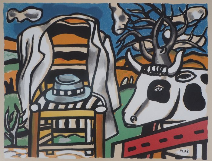 Preview of the first image of Fernand Léger (1881-1955) - Chaise et vache.