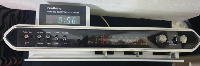 Realtone - Ξυπνητήρι vintage ραδιόφωνο - σε τέλεια κατάσταση λειτουργίας - E-4 AM/FM