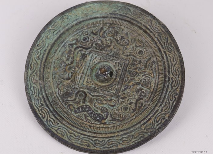 shamanspejl eller toli - Bronze - handgemaakt - Kina - Anden halvdel af det 20. århundrede