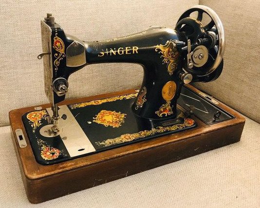 Singer 128K - 原装缝纫机，1929年 - 木, 钢