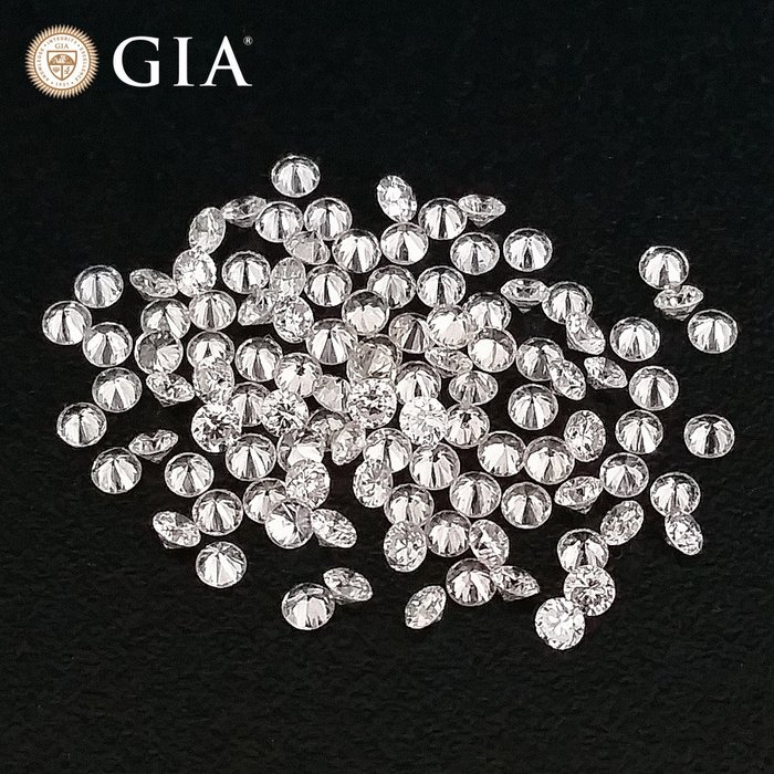 48 pcs Diamonds - 1.00 ct - Round - D (colourless), E, F 