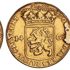 martelen pistool Cater Netherlands - Utrecht - 14 Gulden Gouden Rijder 1760 - Gold - Catawiki