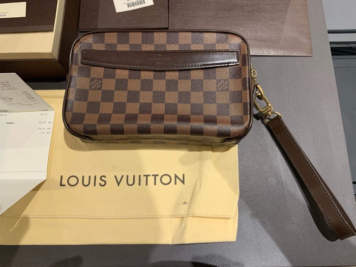 At Auction: Louis Vuitton, LOUIS VUITTON DAMIER EBENE BERKELEY HANDBAG