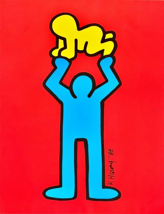 Keith Haring - Man Holding Radiant Baby