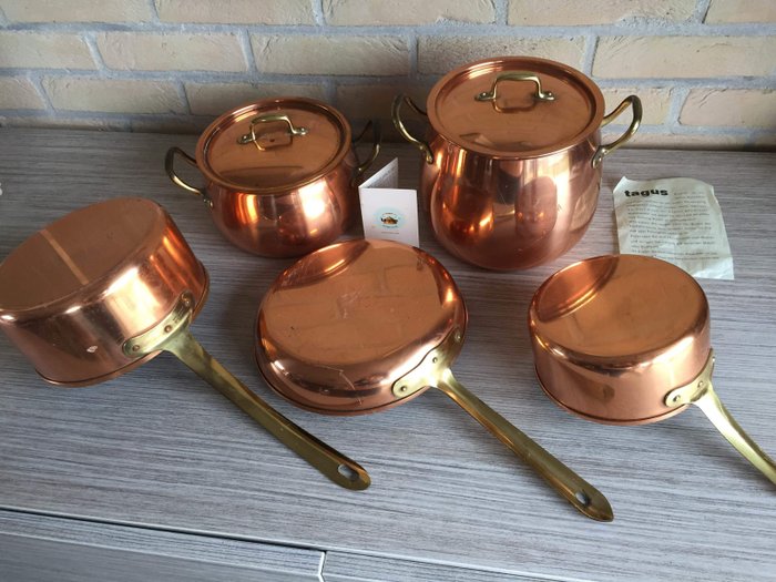 TAGUS Portugal - 铜锅碗瓢盆 (5) - 铜, 锡合金/锡