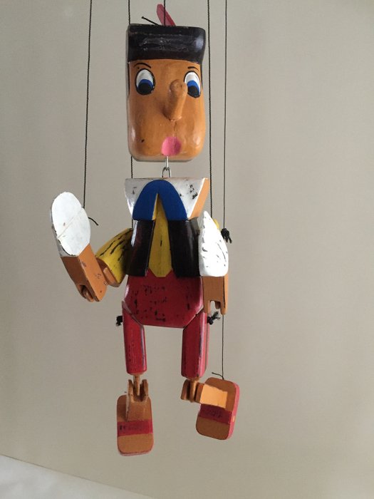 Ongebruikt Grote vintage houten pop `Pinokkio` aan touwtjes (1) - Hout - Catawiki RO-97