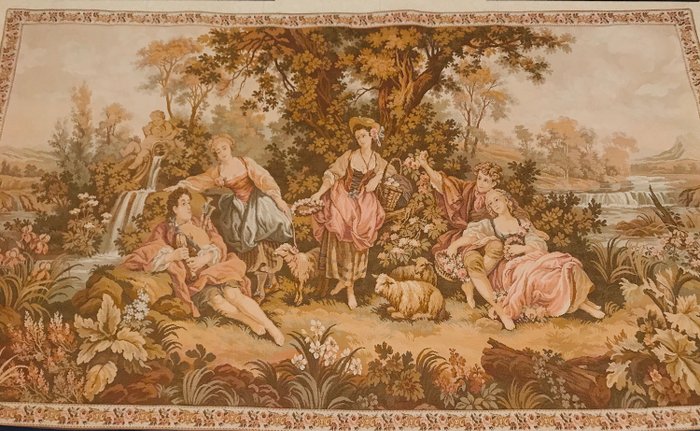 J Pansu signée - Tapeçaria de duende francês do século XVIII