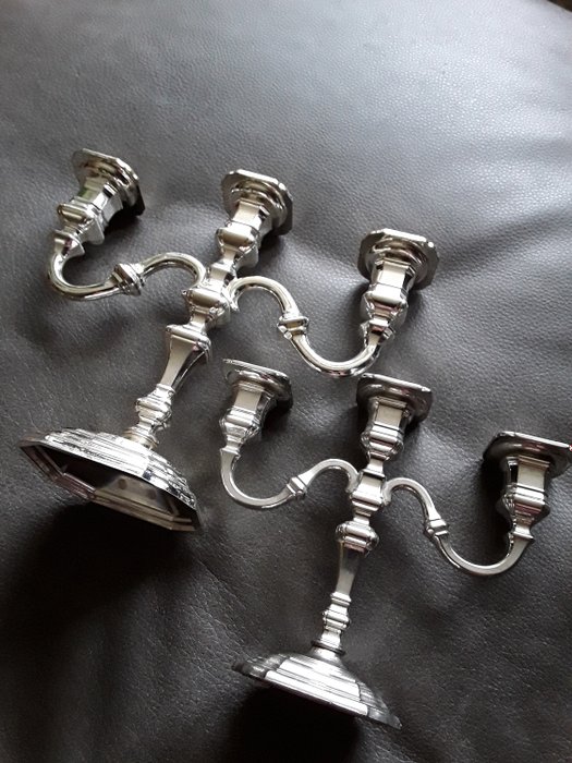 BMFN - BMFN - candeleros (2) - Art Nouveau - Chapado en plata