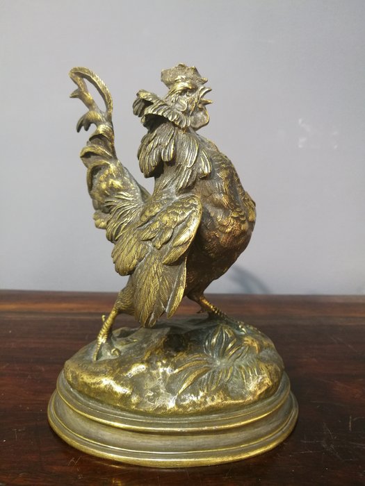 Jules Moigniez (1835-1894) - Sculptură, cocoş (1) - Bronz - A doua jumătate a secolului 19