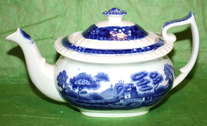 谷輪SPODE茶壺'TOWER BLUE'英國1910 1910 - 瓷器