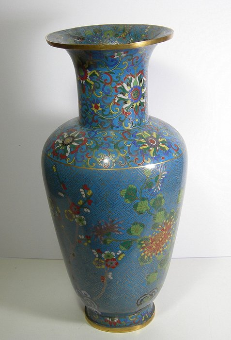 花瓶 (1) - Cloisonne enamel, 铜 - 中国 - 19世纪