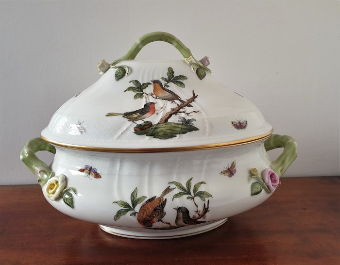 herend - HEREND large soup tureen with flower and bird decorations - Porcelain