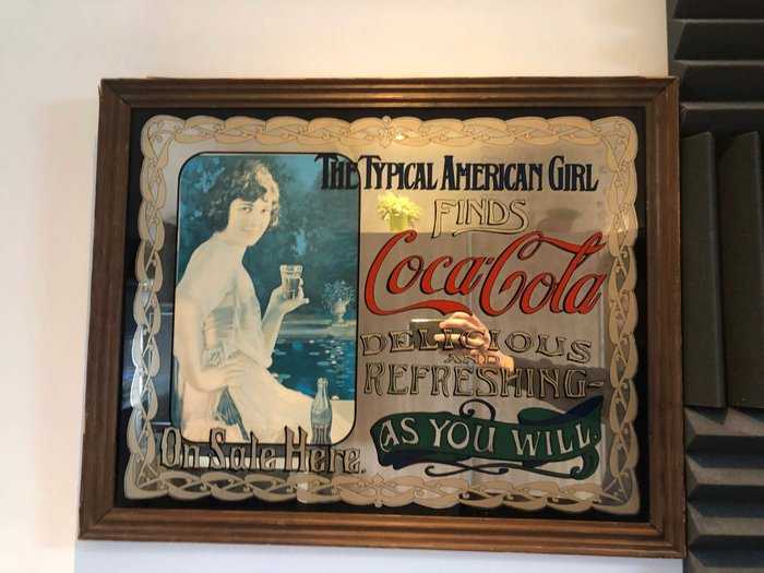 Coca Cola - Mirror - Glass, Wood